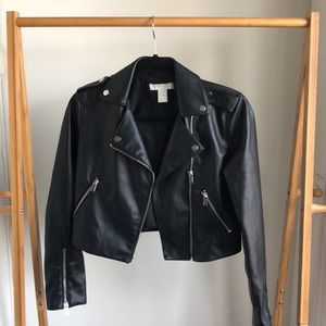 ‘Mini’ faux leather jacket